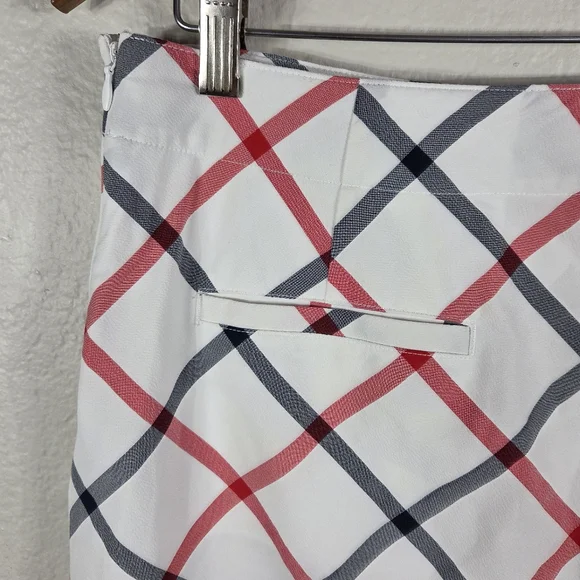 Lady Hagen Golf Skort Blue Plaid Size 10 Sides Pockets White And Red Strech - Picture 8 of 16